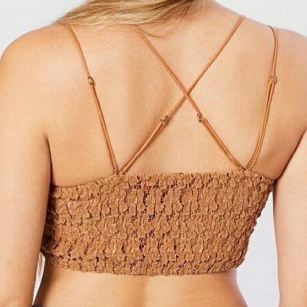 Free People Celine Velvet Floral Bralette Top Small - Picture 2 of 6